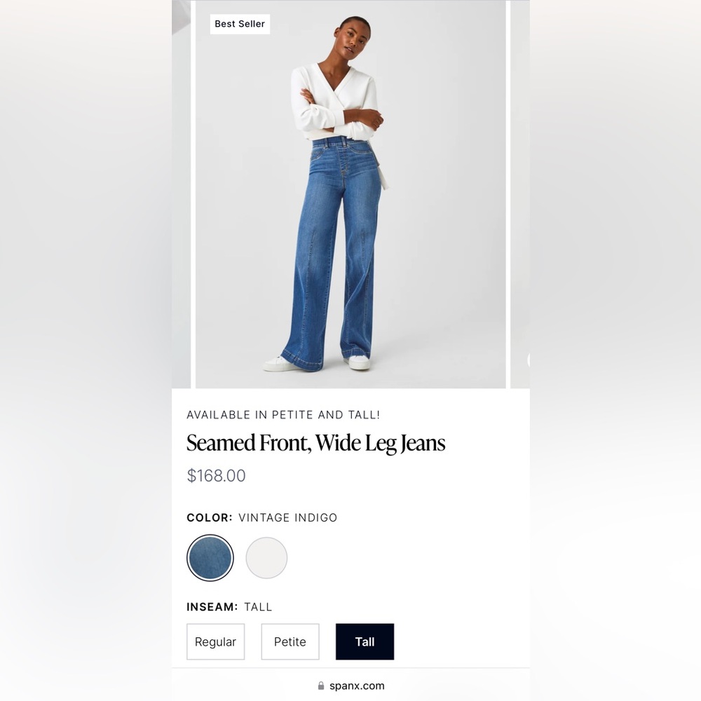 Spanx wide leg jeans (L) (Tall)